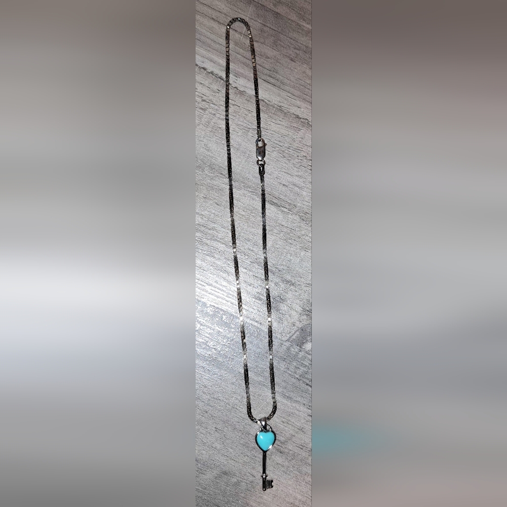925 SS Heart Key Necklace